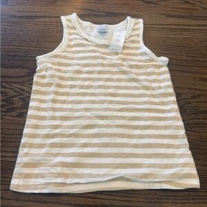 GAP Kids Tan and White Striped Tank Top